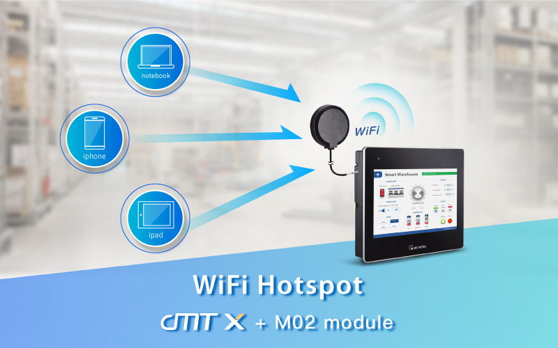 Bezvadu Hotspot Weintek cMT X sērijas HMI ar M02 WiFi moduli-0