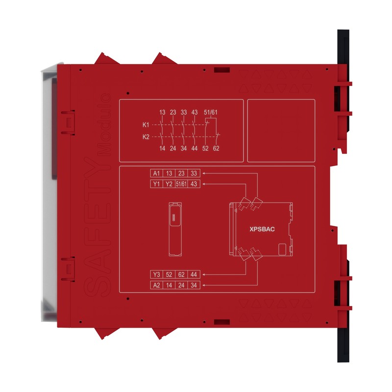 Safety module, Harmony XPS, stop or guard, connector with power terminals 48 to 240 V AC or DC XPSBAC34AP alt_view_2