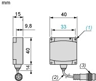RFID gudrā antena. RFID rekvence 13.5 MHz, korpuss 40x40x15, M12, Modbus RTU  alt_view_2