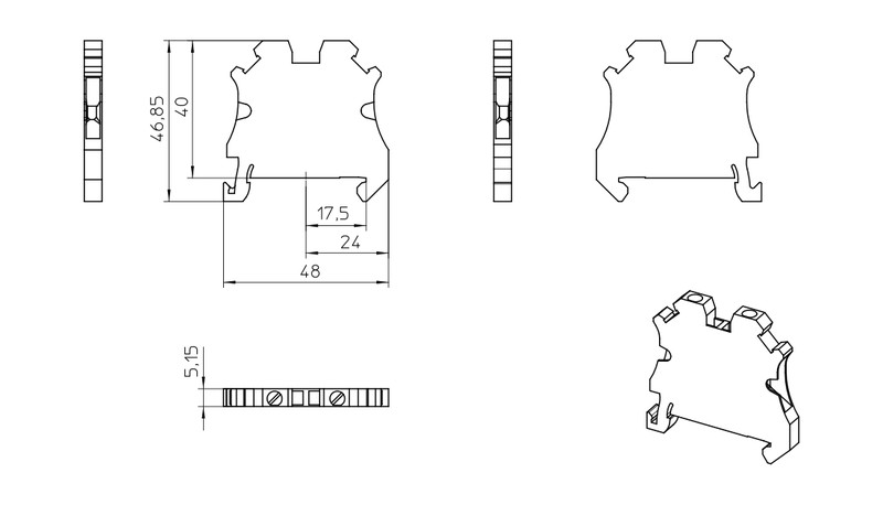 Проходная клемма UT 2,5 YE, 2,5mm2, 24A, желтый, 3045059 Phoenix Contact alt_view_2