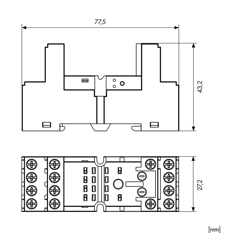 Socket for RS/PT5 relays, screw type terminals 14-pole, 10A, YRS50004-- Schrack Technik alt_view_4