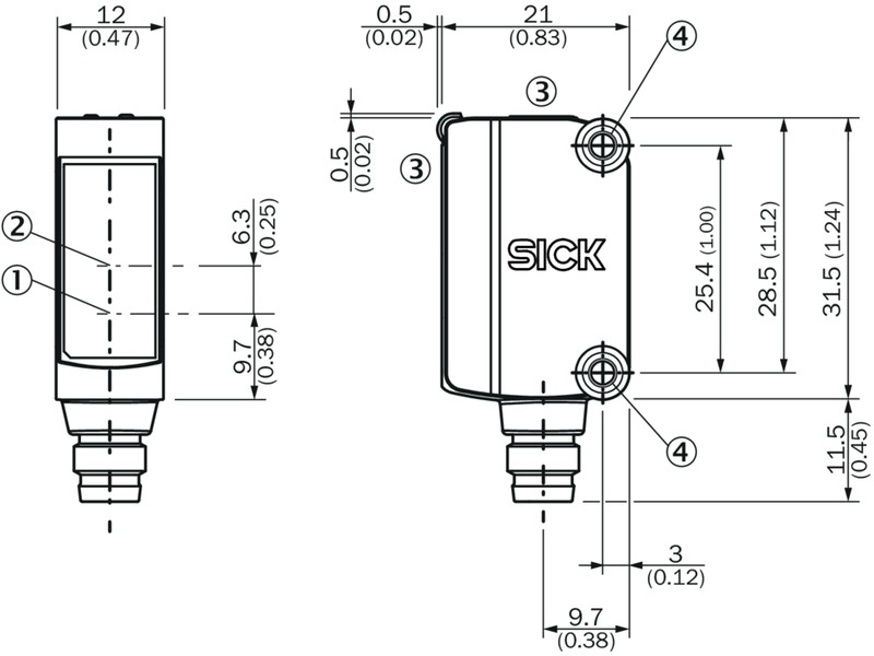 GL6L-F4211 Photoelectric retro-reflective sensor Laser Sn=0.08..12 m, PNP NO/NC (complementary) , connector M8, 4-pin 1105823 Sick alt_view_3