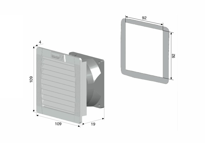 Ventilācijas reste 105x105x14 IUKNE150 Schrack Technik alt_view_5