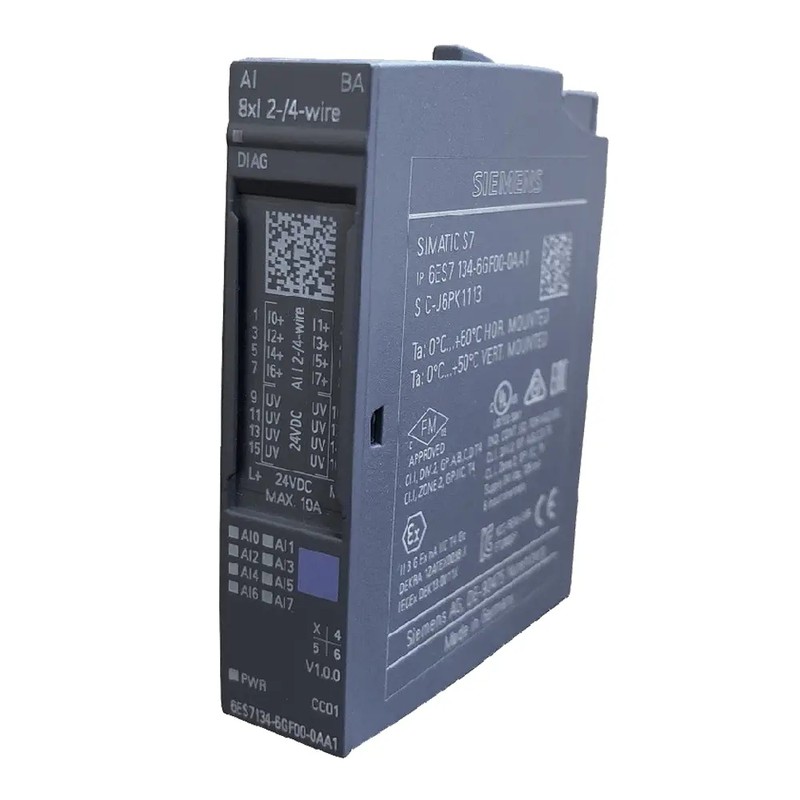 SIMATIC ET 200SP, analogās ievades modulis, AI 8XI 2-/4-wire Basic, piemērots BU tipam A0, A1, krāsas kods CC01, moduļa diagnostika, 16 bitu, 16 bitu, 6ES7134-6GF00-0AA1 Siemens alt_view_2