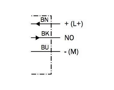 IQ08-02BPSKW2S Inductive proximity sensor 2 mm jutība, PNP, NO, 2m cable 8 mm x 40 mm x 8 mm alt_view_4