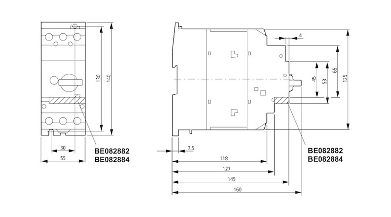 Motor protection circuit breaker 3P, 40A - 50A, 30kW, BE650000 Schrack Technik alt_view_2