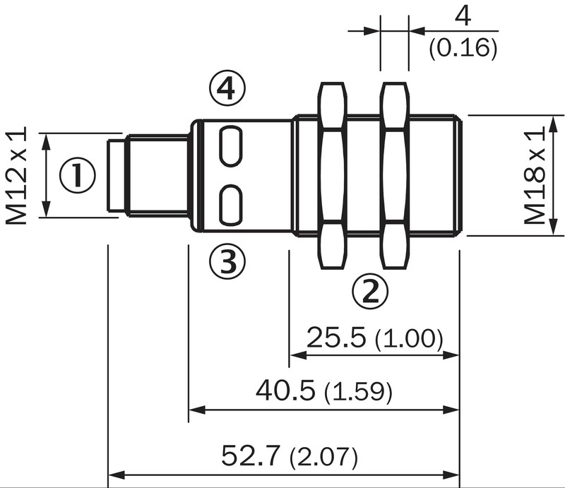 Ультразвуковой датчик UM18-212166101, 6072879 Sick, Рабочий диапазон, предельный диапазон - 65 мм ... 350 мм, 600 мм; размеры 18 мм x 18 мм x 52,7 мм alt_view_2