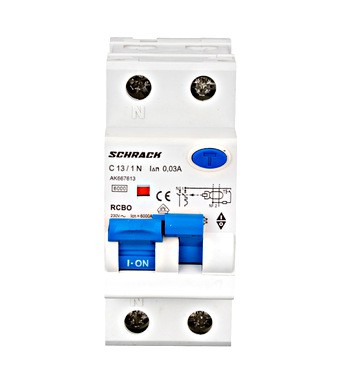 Residual current breaker with overcurrent protection (RCBO), 13A, 1P+N, 6kA, AK667613 Schrack Technik alt_view_2