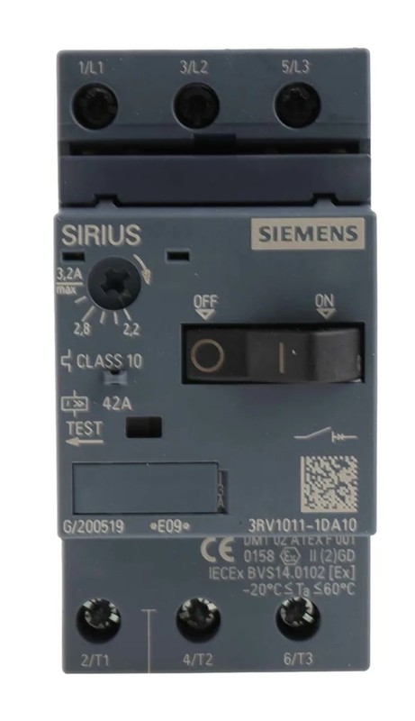 Circuit breaker, S00, motor protection, Class 10, A-release 2.2-3.2 A, short-..., 3RV1011-1DA10, Siemens alt_view_2