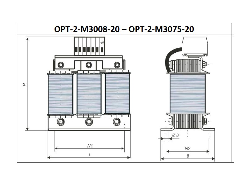 Output Filter, 8 A, IP20 OPT2M300820 Invertek Drives alt_view_2