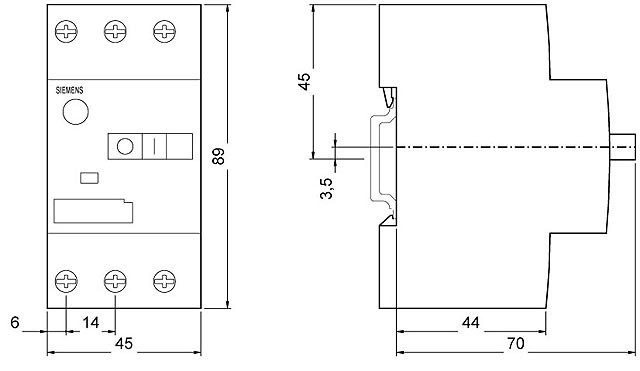 Circuit breaker, S00, motor protection, Class 10, A-release 2.2-3.2 A, short-..., 3RV1011-1DA10, Siemens alt_view_5