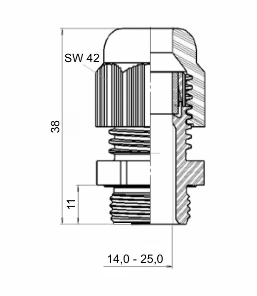 Cable Gland PG29, grey, M272804--A Schrack Technik alt_view_2