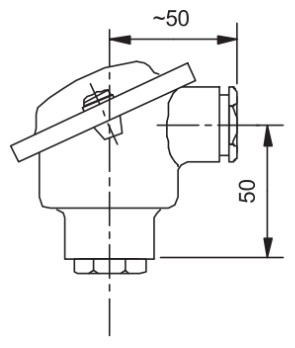 Датчик температуры с головкой, PT100, 8 x 1000mm, DIN B, -50….500°C, ET501 Evikon alt_view_3