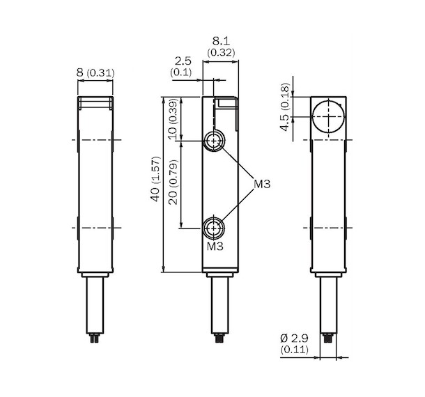 IQ08-02BPSKW2S Inductive proximity sensor 2 mm jutība, PNP, NO, 2m cable 8 mm x 40 mm x 8 mm alt_view_2