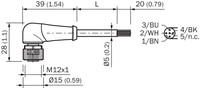 Connector with cable YG2A14-030VB3XLEAX, M12, 4-PIN, angled, female, cable 3m, IP65/IP66K/IP67, 2107590 Sick