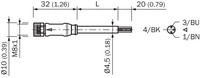 Connector with cable YF8U13-050VA1XLEAX, M8, 3-PIN, straight, female, cable 5m, IP65/IP66K/IP67, 2095884 Sick