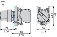 Pārslēdža galva 3 pozīcijas, ar fiksāciju, 22mm, Melna , XB4BD33 Schneider Electric