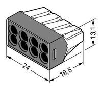 Sav.kl.8x0,75-2.5/50g.24A/400V tumšī pelēka 773-108 W773108 Wago