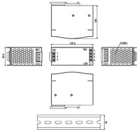 Power Supply 100-230V AC to 12V DC, 6A, 75W, DR-75-12 Mean Well