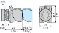 Poga zila 1NO XB5AA61 Schneider Electric