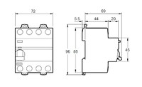 Устройство защитного отключения (RCCB), 80A, 3P+N, 10kA, A9R11480 Schneider Electric