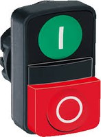 Button head 22mm, spring return, green/red, marked " I " and " O " ZB5AL7341 Schneider Electric