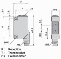 Foto sensors XU, XUM, no atstarotāja, 0…5 m, NO/NC, PNP, XUM9APCNM8 Schneider Electric
