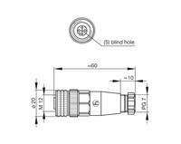 ELKA4012KPG7 konektors M12 PIN 4 Female ELKA4012KPG7 Hirschmann