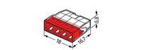 splicing connector, 4 contacts, 0,5...2,5 mm2, 450V/24A, for monolithic conductors, 2273-204 Wago