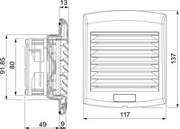 Ventilators 58m3/h, 137 x 117 x 49mm, 24V DC, IP54, NSYCVF38M24DPF Schneider Electric