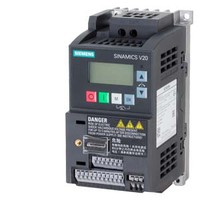 Frekvenču pārveidotājs SINAMICS V20 IP20, 0.25kW, 1.7A, 1Ph.In/1Ph.Out, 6SL3210-5BB12-5UV1 *Bez EMC filtra