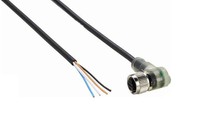 Konektors ar kabeli DOL-1204-L05MC, M12, 4-PIN, leņķiskais, mamma, kabelis 5m, IP67/IP68, LED, 6020398 Sick