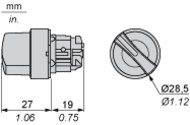 Pārslēdža galva 3 pozīcijas, ar atsperi, 22mm, Zaļa, Harmony XB4 ZB4BK1833 Schneider Electric