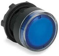 Button head 22mm, spring return, transparent blue, ZB5AW363 Schneider Electric
