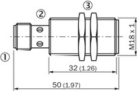 MM18-70APO-ZCK Magnētiskais sensors M18, Sn = 70mm, PNP, NC, konektors M12, 4-pin, U=10..30 VDC 1047255 Sick