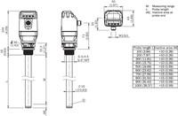 CFP0200-XPANNCT līmeņa un temperatūras devējs L=200mm, T= –20 °C ... +80 °C, 4x PNP/NPN, 2x 4.. 20mA / 0..10 V līmenis/temperatūra, G ¾ savienojums, M12-8 pin konektros. 1090858 Sick