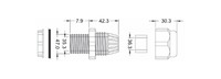 Kabeļu / ievada blīvslēgs ar uzgriezni PG36 (22 - 32mm), poliamīds, IP68, 250074 Haupa