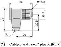 Konektors 4 PIN, mamma leņķiskais, 4A, 125V, 3…6mm, M12, IP67, , XZCC12FCM40B Telemecanique