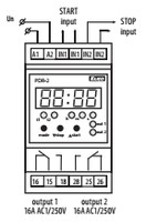 PDR-2A/UNI Programmable digital relay, 16 functions, output 2x16A, time 100h, 304 Elko EP