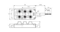 Sensor Distribution Box, 6x M12 4-PIN, NPN, PT6-3DN Autonics