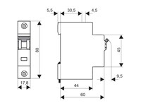 Aвтоматический выключатель (MCB) BMS6 1P, B класс, 6A, 6kA, BM618106 Schrack Technik