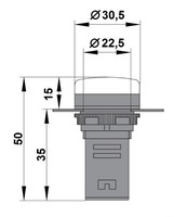 LED lamp red, 24 VAC/DC, 22mm, BZ501210B Schrack Technik