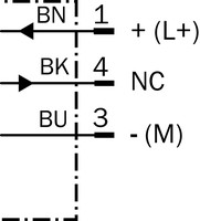 MZT7-03VPO-KP0 Magnētiskais sensors T-slot cilindriem PNP, NC, kabelis 0.3 m ar konektoru M8, 3-pin 1070818 Sick