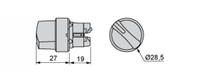 Pārslēdža galva 2 pozīcijas, ar fiksāciju, 22mm, Melna, Harmony XB5 , ZB5AD2 Schneider Electric