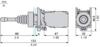 Joystick controller, 22mm, 4 directions, spring return, 1NO, XD4PA24, Schneider Electric