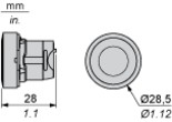 Pogas galva 22mm, ar atsperi, zila, ZB5AA6 Schneider Electric