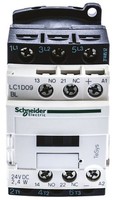 Contactor 4kW, 3P, 1NO + 1NC, 9A, coil 24VDC (zema patēriņa), LC1D09BL Schneider Electric