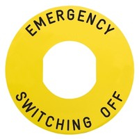 Marķējums "EMERGENCY SWITCHING OFF" dzeltens, 60 mm, ZBY9360 Schneider Electric