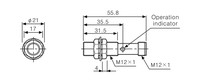 Induktīvais sensors, jut.=2mm, M12, NPN, 12-24Vdc, konektors, PRCM12-2DN Autonics