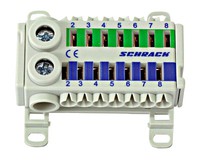 Easy Connection Box blue/green, 1 x 25 mmý, 7 x 4 mmý each, IK021080-- Schrack Technik